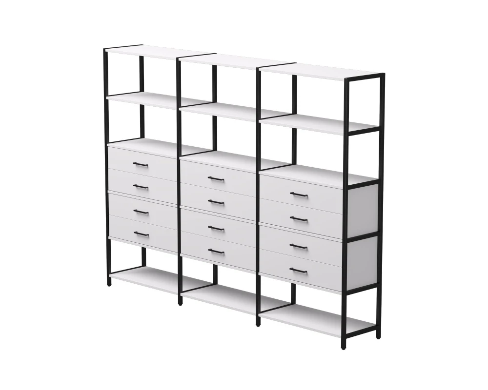 Набор стеллажных систем №10 2440x385x1840 Everprof ЭВО / EVO Белый/Черный