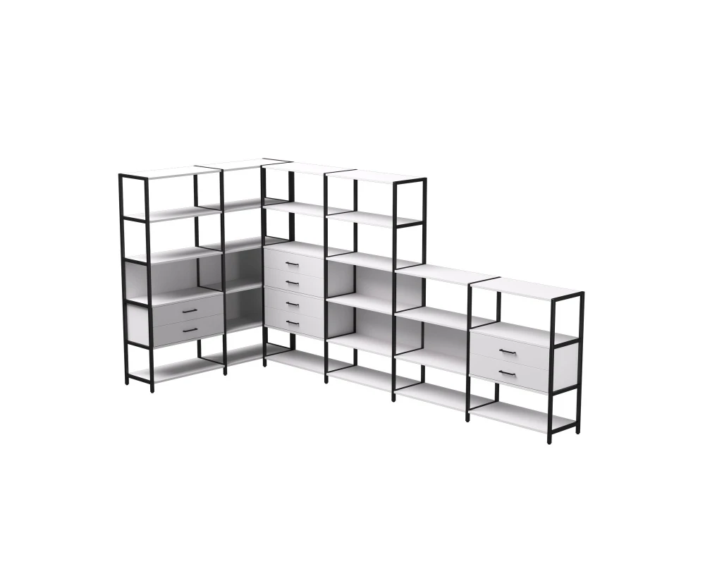 Набор стеллажных систем №18 1635x3630x1840 Everprof ЭВО / EVO Белый/Черный