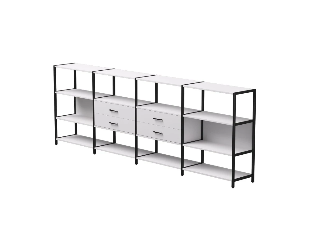 Набор стеллажных систем №4 3245x385x1120 Everprof ЭВО / EVO Белый/Черный