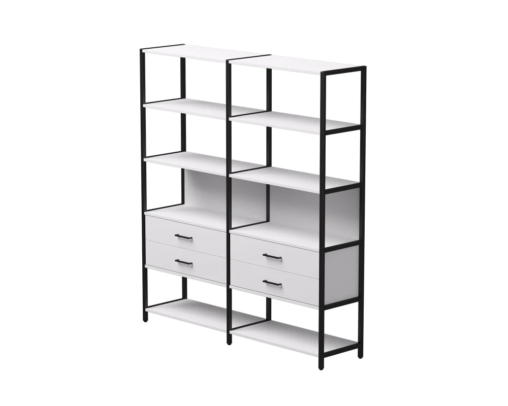 Набор стеллажных систем №7 1635x385x1840 Everprof ЭВО / EVO Белый/Черный