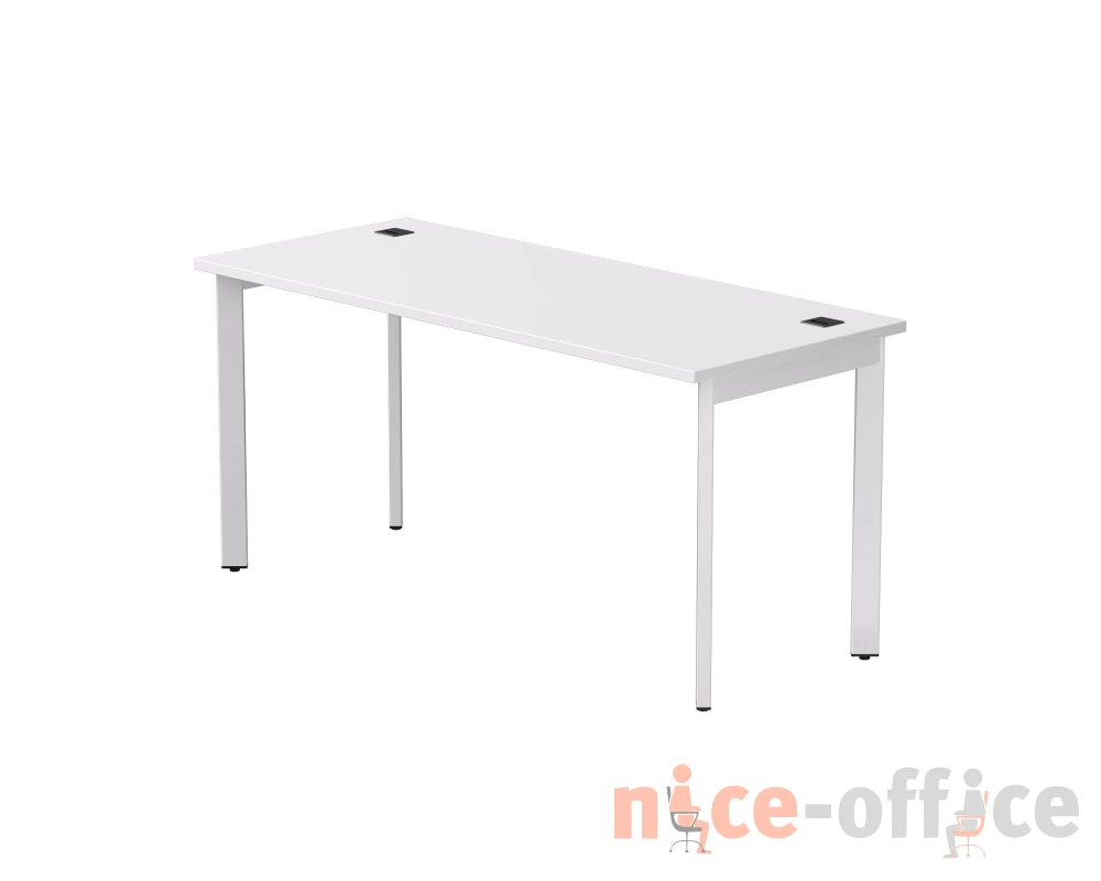 Стол прямой на металлокаркасе 1580х670х755 мм опоры 45гр Everprof ЭВО / EVO Белый/Белый
