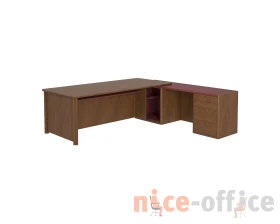 Стол руководителя с передней панелью экокожа, правый 2450х2425х750 Artdeco images
