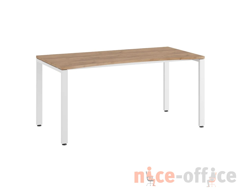 Стол линза на П-образном каркасе 160x80x75 Тесс / Tess Дуб крафт золотой/Белый