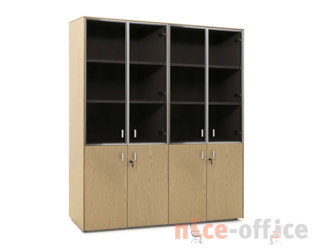 Шкаф комбинир x2 162x44x197 Exe Дуб светлый/Хром