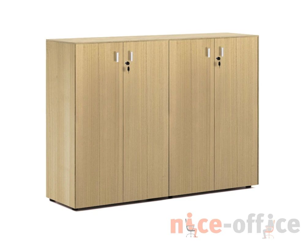 Шкаф средний H.120 4 дв 162x44x119,5 Exe Дуб светлый/Хром