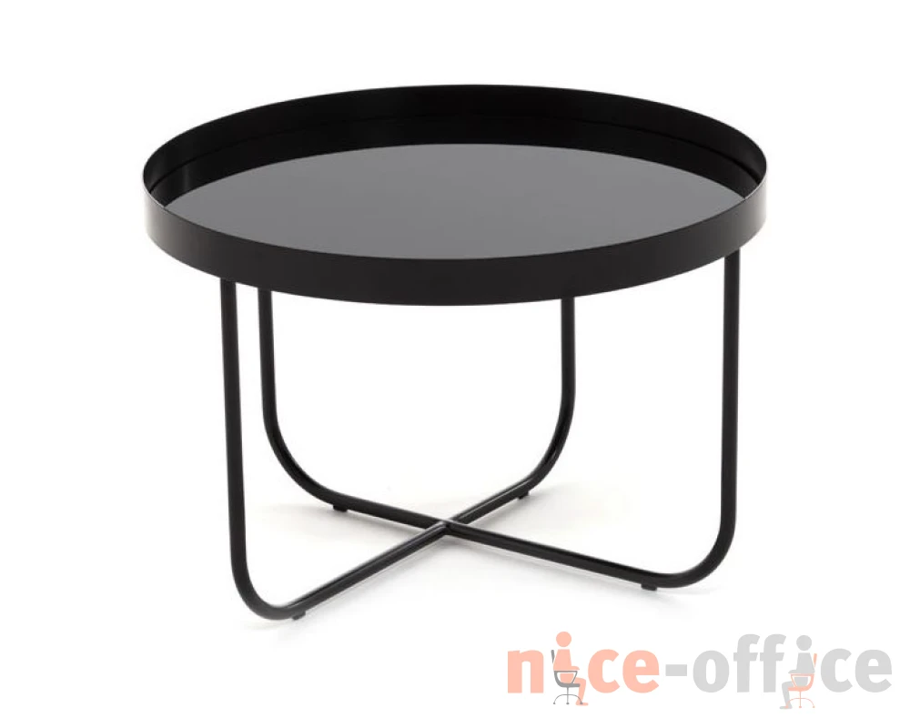 Стол кофейный 55x38 Cisterna M Стекло черное/Черный