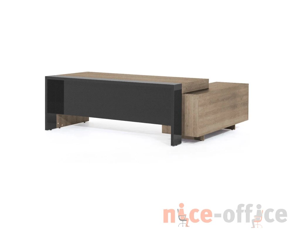 Стол на опорной тумбе 223x178x76 Lava Гавана/Серый глянец