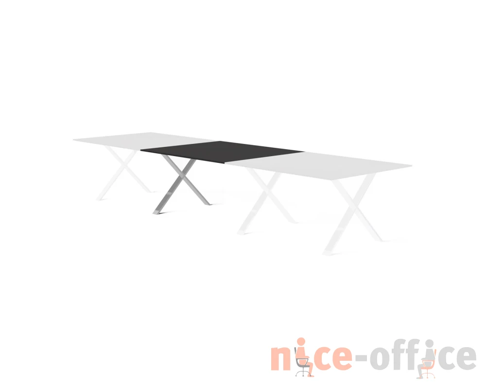 Центральный модуль стола переговоров 140x120x75 Ancona Черный/Хром
