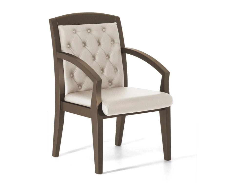 Кресло Senator Lux Натуральная кожа, Бежевый/Орех