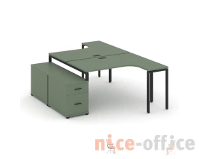 Рабочая станция с двойной опорной тумбой CN.DSA-304 B 1580/1946x2400x750 Концепт / Concept images