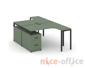Рабочая станция с двойной опорной тумбой CN.DSA-304 B 1580/1946x2400x750 Концепт / Concept images