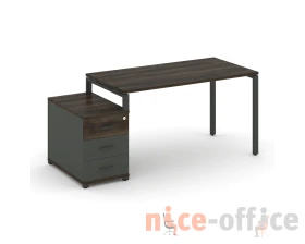 Стол письменный с 1 опорной тумбой CN.SP-301 W 980/1346x720x750 Концепт / Concept images