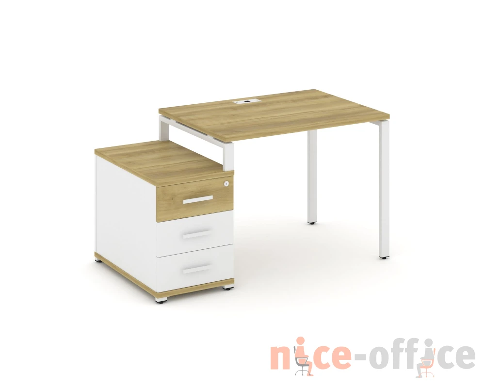 Стол письменный с 1 опорной тумбой CN.SP-301 W 980/1346x720x750 Концепт / Concept