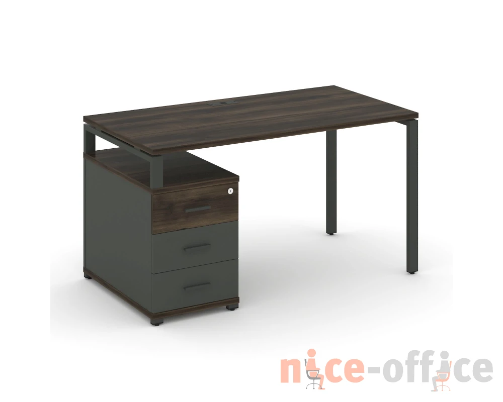 Стол письменный с 1 опорной тумбой CN.SP-301 W 980/1346x720x750 Концепт / Concept