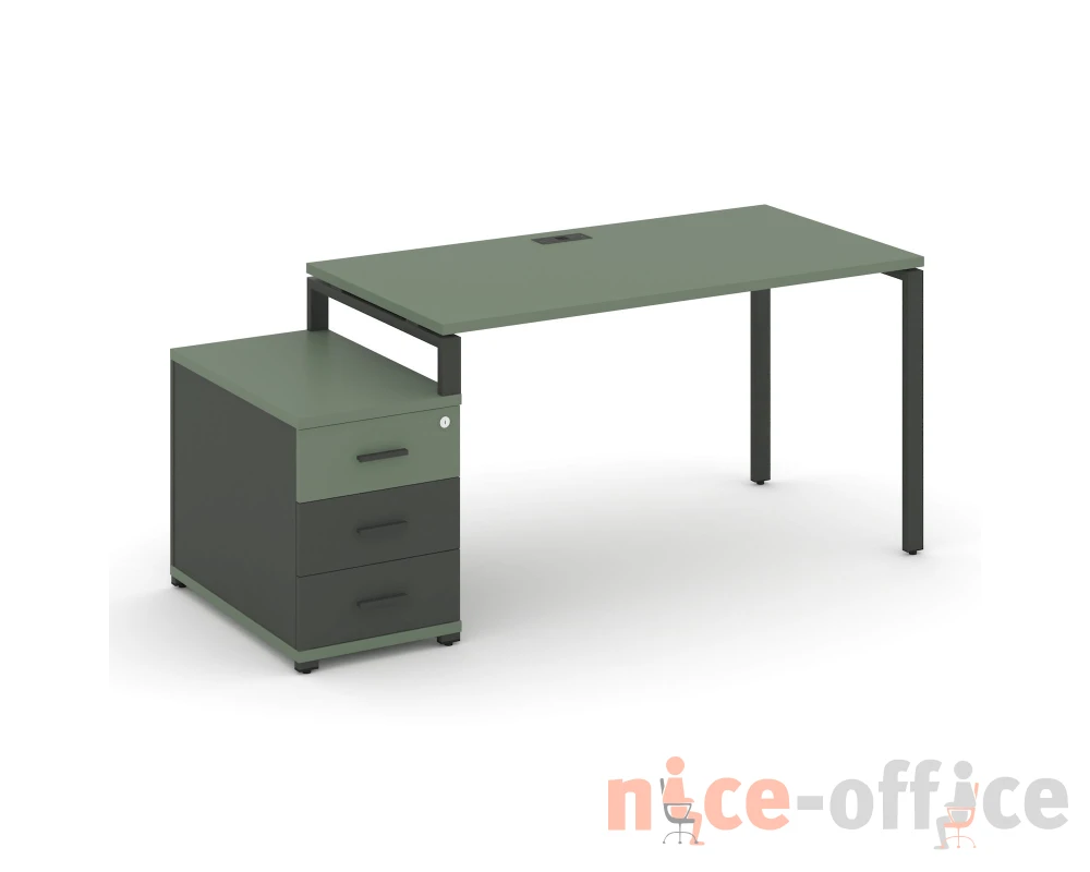 Стол письменный с 1 опорной тумбой CN.SP-301 W 980/1346x720x750 Концепт / Concept