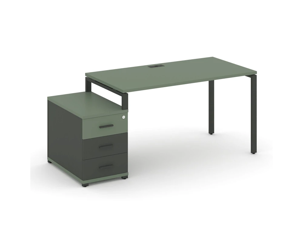 Стол письменный с 1 опорной тумбой CN.SP-301 W 980/1346x720x750 Концепт / Concept