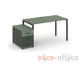 Стол письменный с 1 опорной тумбой CN.SP-301 W 980/1346x720x750 Концепт / Concept images