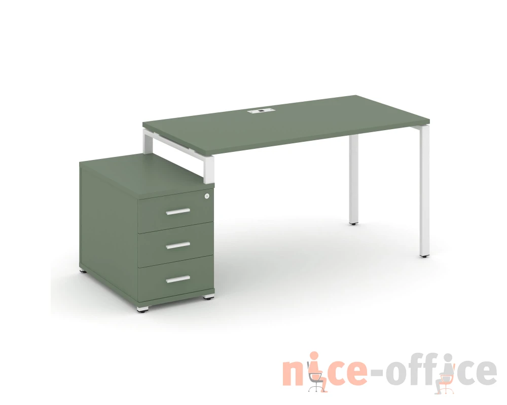 Стол письменный с 1 опорной тумбой CN.SP-301 W 980/1346x720x750 Концепт / Concept