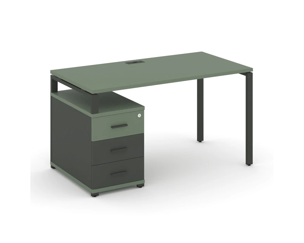 Стол письменный с 1 опорной тумбой CN.SP-302 W 1180/1546x720x750 Концепт / Concept