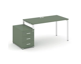 Стол письменный с 1 опорной тумбой CN.SP-302 W 1180/1546x720x750 Концепт / Concept images