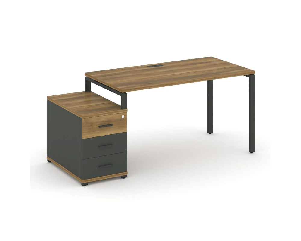 Стол письменный с 1 опорной тумбой CN.SP-302 W 1180/1546x720x750 Концепт / Concept