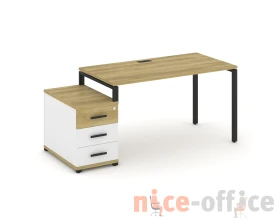 Стол письменный с 1 опорной тумбой CN.SP-303 W 1380/1746x720x750 Концепт / Concept images