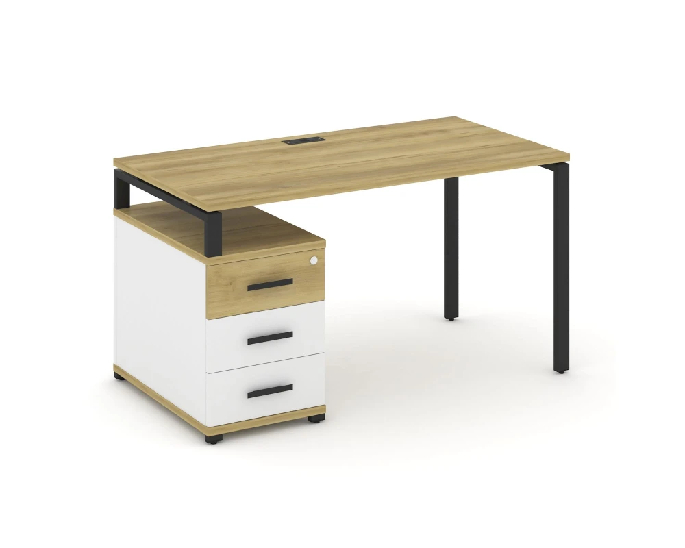 Стол письменный с 1 опорной тумбой CN.SP-303 W 1380/1746x720x750 Концепт / Concept