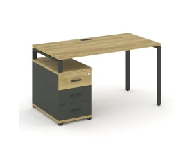 Стол письменный с 1 опорной тумбой CN.SP-303 W 1380/1746x720x750 Концепт / Concept images