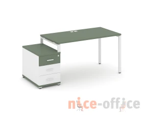 Стол письменный с 1 опорной тумбой CN.SP-303 W 1380/1746x720x750 Концепт / Concept images