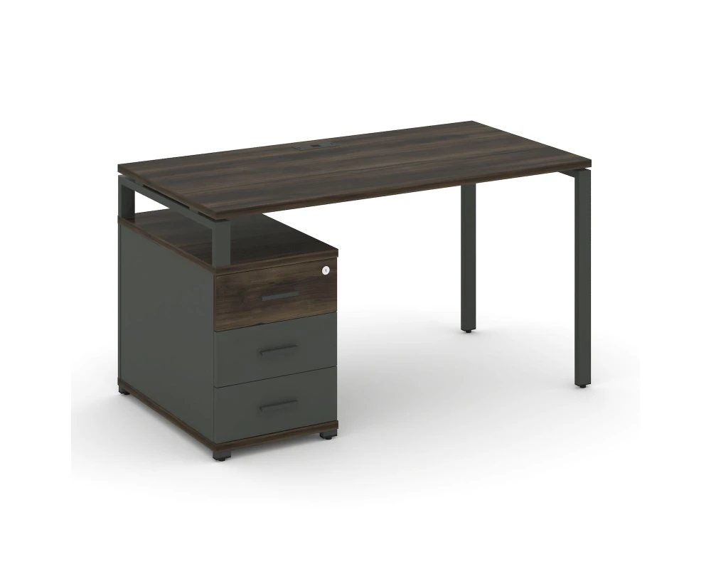 Стол письменный с 1 опорной тумбой CN.SP-303 W 1380/1746x720x750 Концепт / Concept