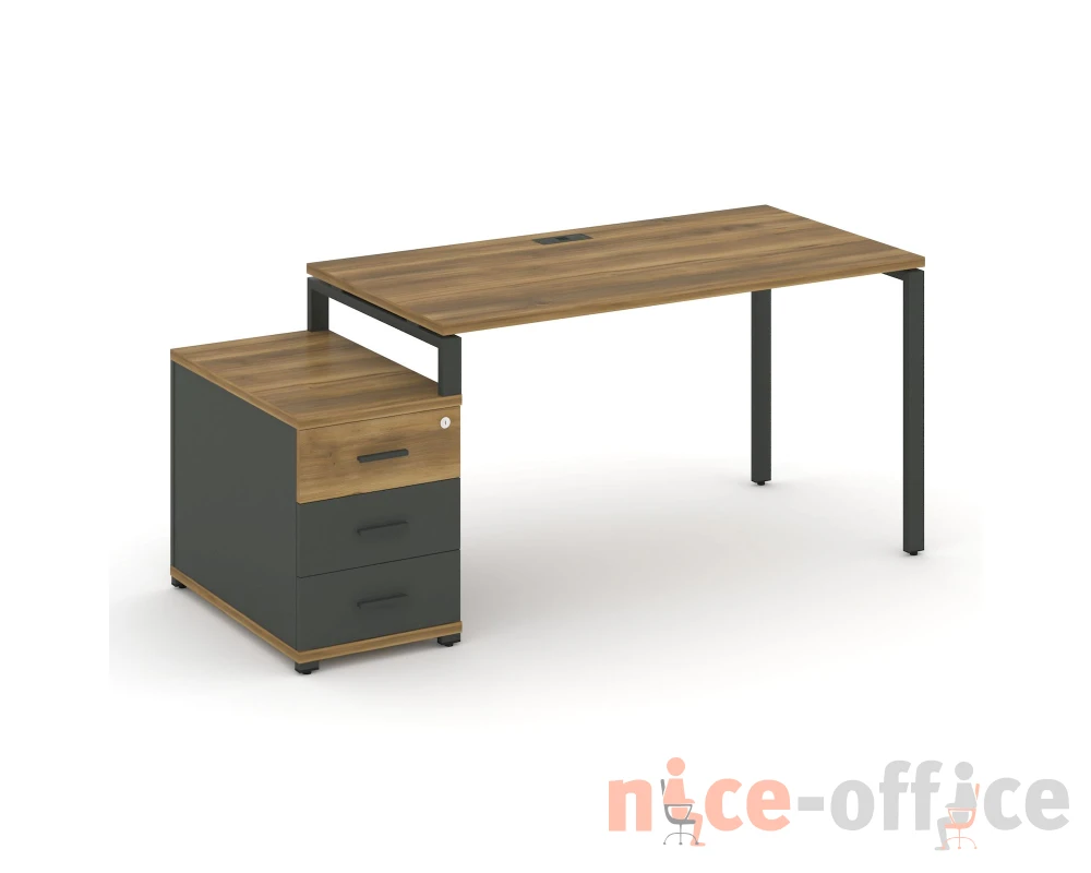 Стол письменный с 1 опорной тумбой CN.SP-303 W 1380/1746x720x750 Концепт / Concept