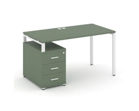 Стол письменный с 1 опорной тумбой CN.SP-303 W 1380/1746x720x750 Концепт / Concept images