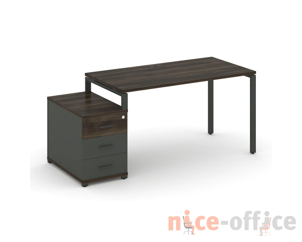 Стол письменный с 1 опорной тумбой CN.SP-303 W 1380/1746x720x750 Концепт / Concept