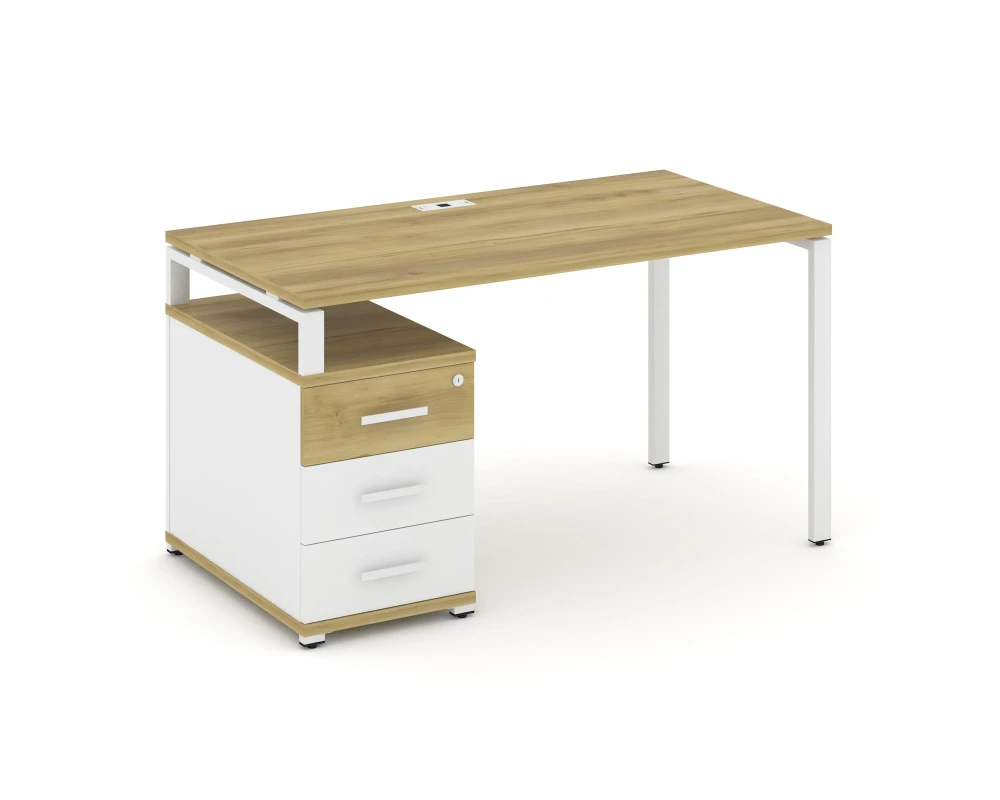 Стол письменный с 1 опорной тумбой CN.SP-303 W 1380/1746x720x750 Концепт / Concept