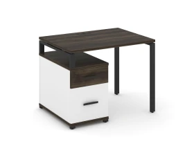 Стол письменный с 1 опорной тумбой CN.SP-305 W 980/1346x720x750 Концепт / Concept images