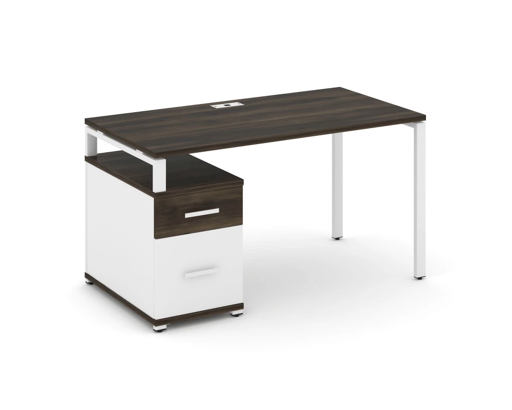 Стол письменный с 1 опорной тумбой CN.SP-307 W 1380/1746x720x750 Концепт / Concept
