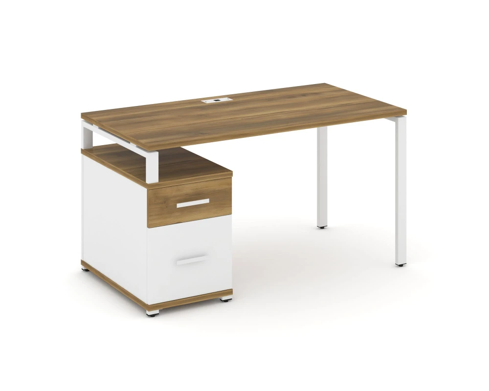 Стол письменный с 1 опорной тумбой CN.SP-307 W 1380/1746x720x750 Концепт / Concept