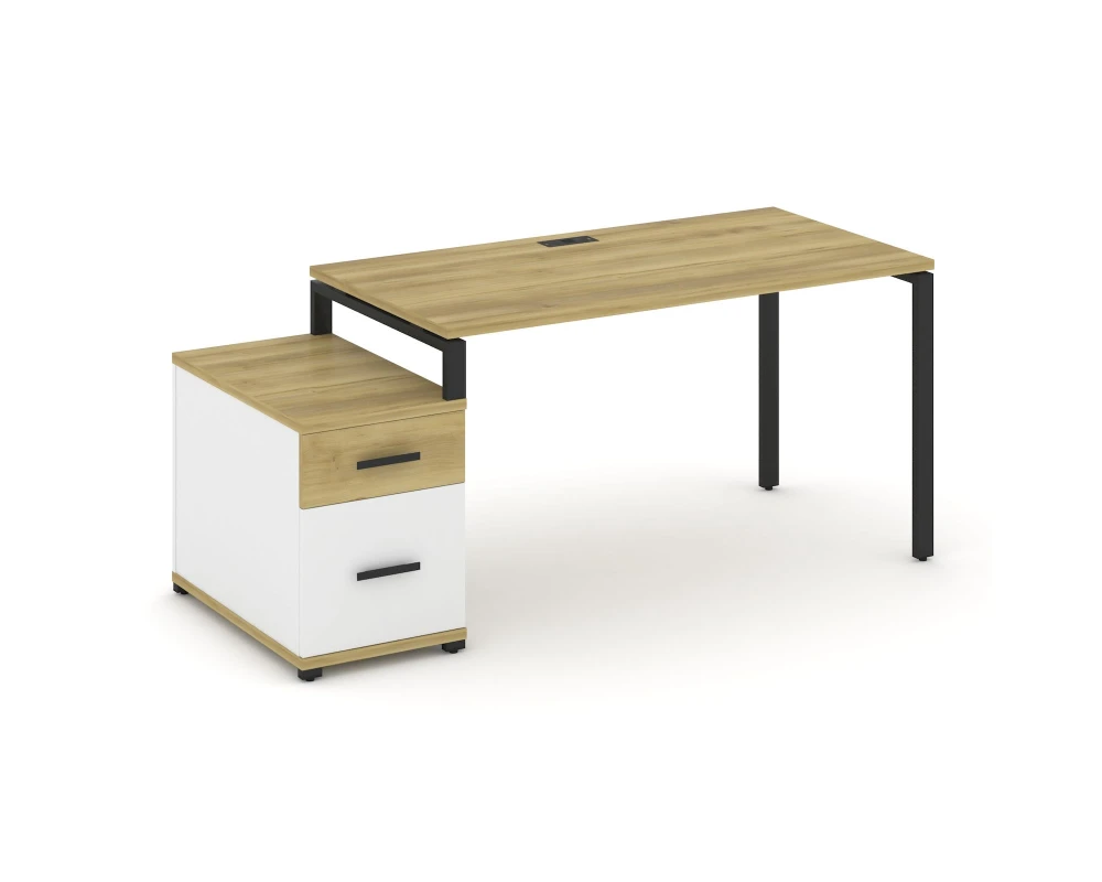 Стол письменный с 1 опорной тумбой CN.SP-307 W 1380/1746x720x750 Концепт / Concept