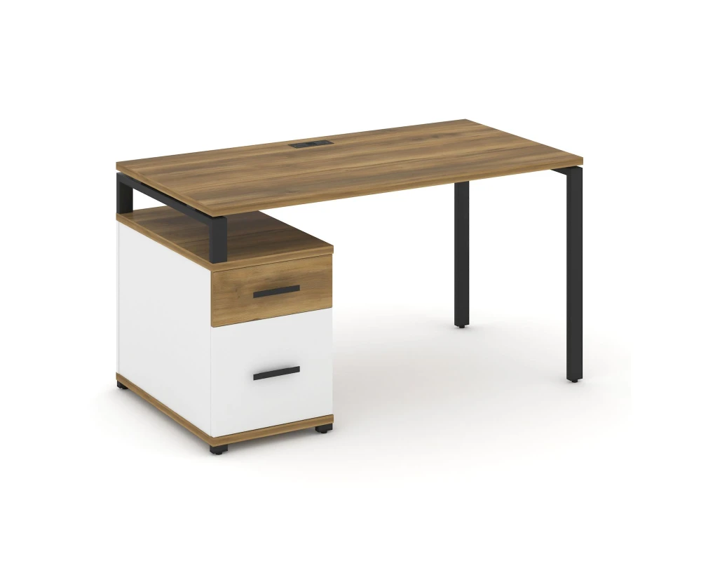 Стол письменный с 1 опорной тумбой CN.SP-307 W 1380/1746x720x750 Концепт / Concept