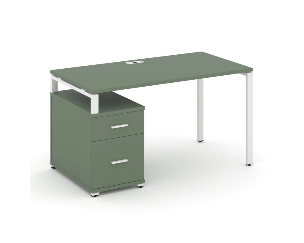 Стол письменный с 1 опорной тумбой CN.SP-307 W 1380/1746x720x750 Концепт / Concept