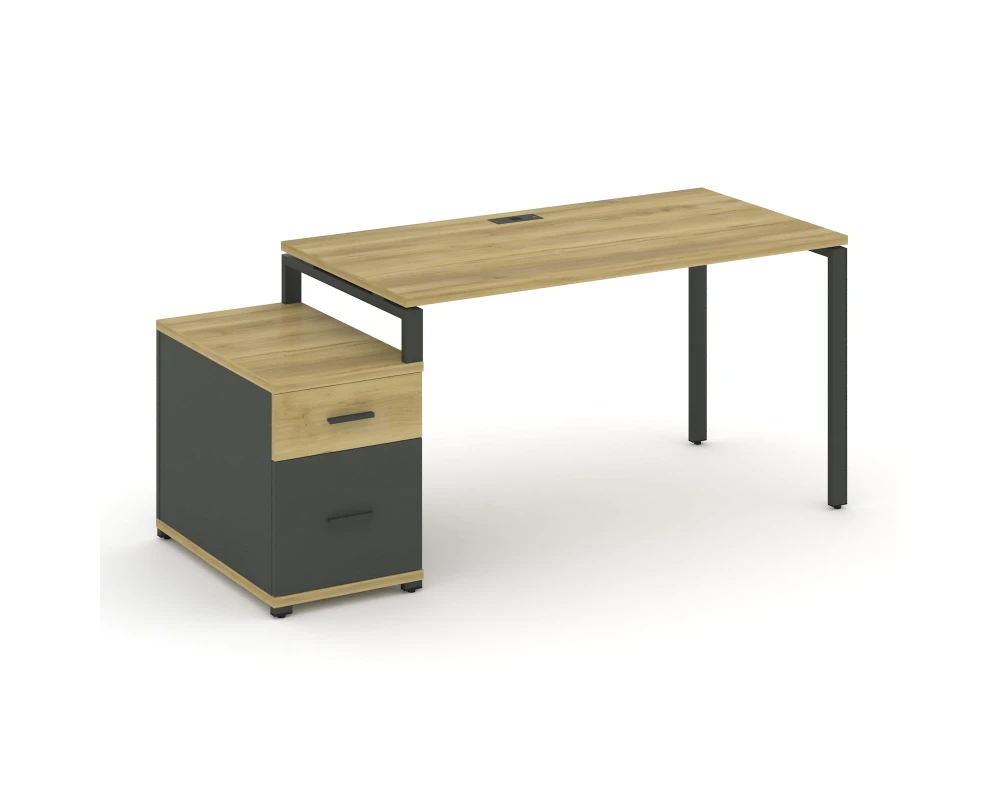 Стол письменный с 1 опорной тумбой CN.SP-307 W 1380/1746x720x750 Концепт / Concept