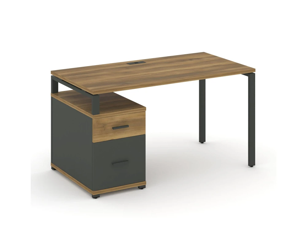 Стол письменный с 1 опорной тумбой CN.SP-307 W 1380/1746x720x750 Концепт / Concept