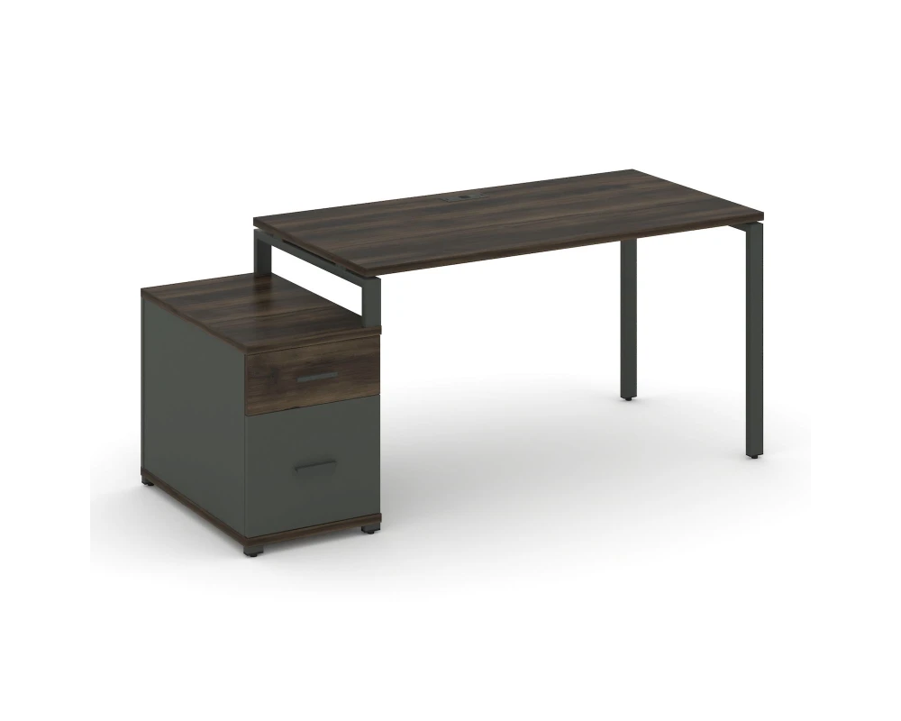 Стол письменный с 1 опорной тумбой CN.SP-308 W 1580/1946x720x750 Концепт / Concept
