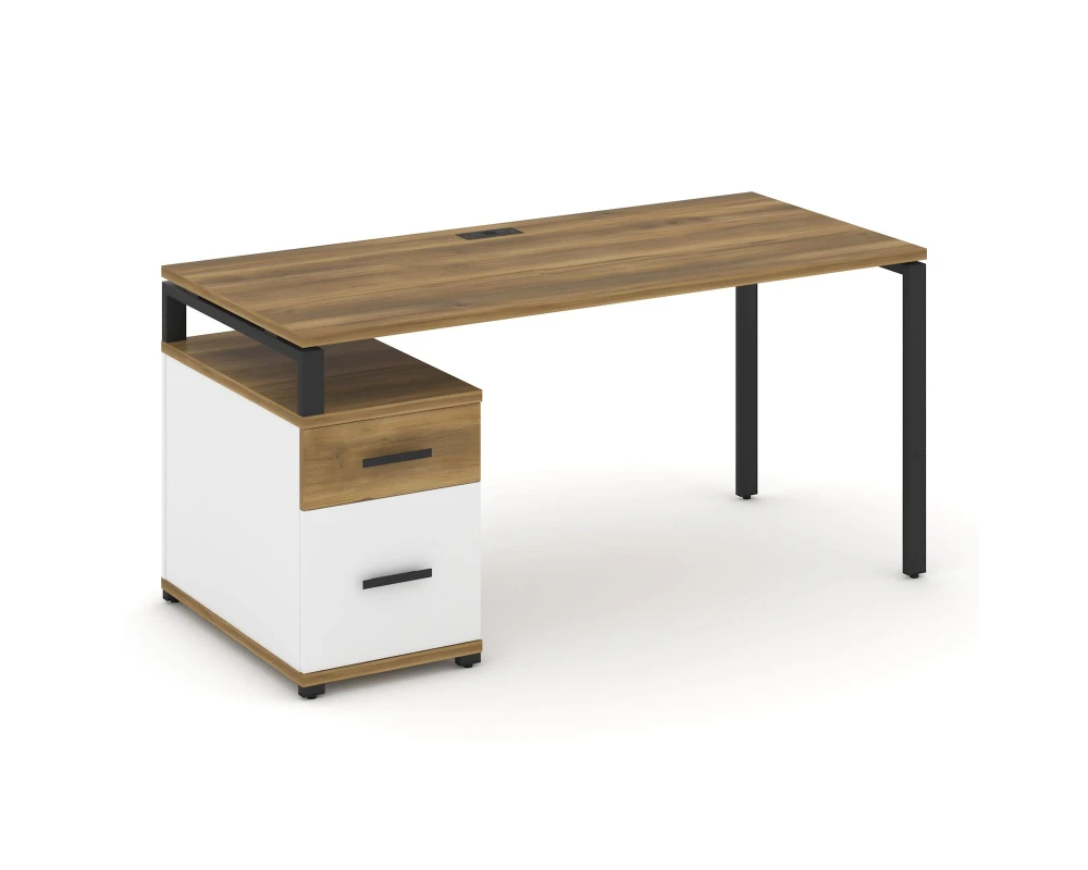 Стол письменный с 1 опорной тумбой CN.SP-308 W 1580/1946x720x750 Концепт / Concept