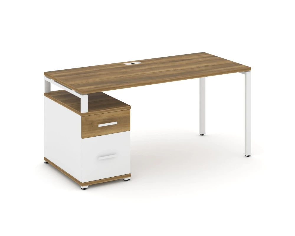 Стол письменный с 1 опорной тумбой CN.SP-308 W 1580/1946x720x750 Концепт / Concept