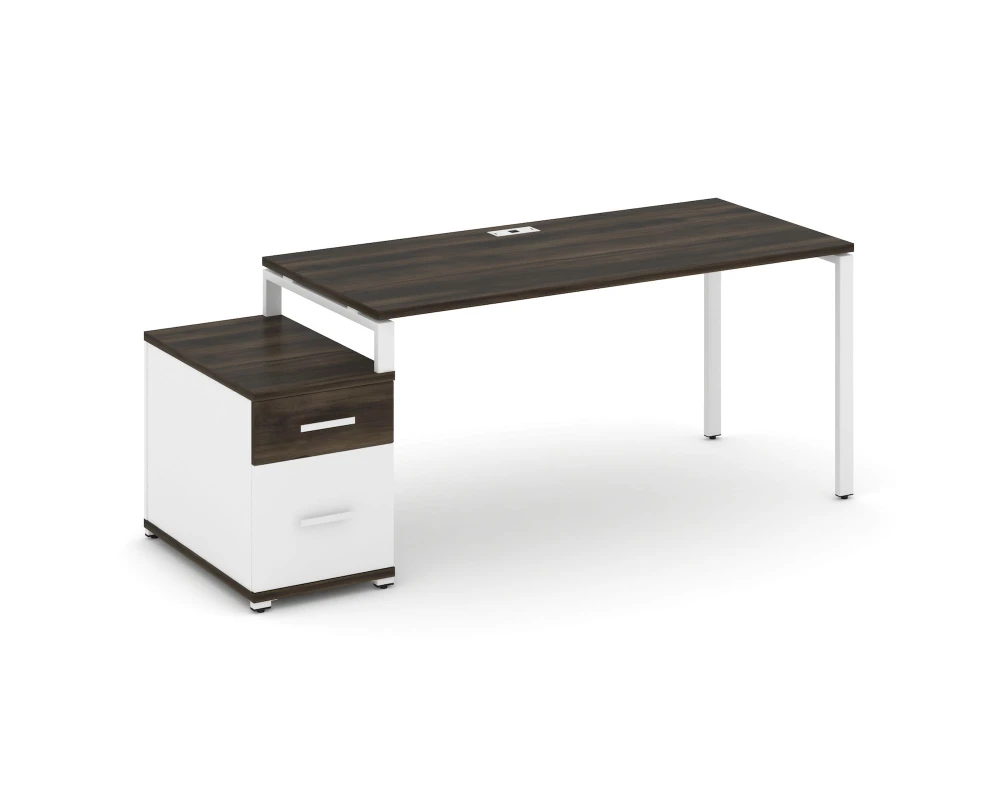 Стол письменный с 1 опорной тумбой CN.SP-308 W 1580/1946x720x750 Концепт / Concept