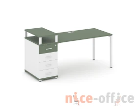 Стол рабочий с 1 опорной тумбой CN.SP-409 W 1400x720x917 Концепт / Concept images