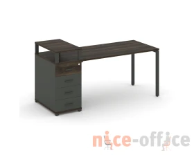 Стол рабочий с 1 опорной тумбой CN.SP-409 W 1400x720x917 Концепт / Concept images