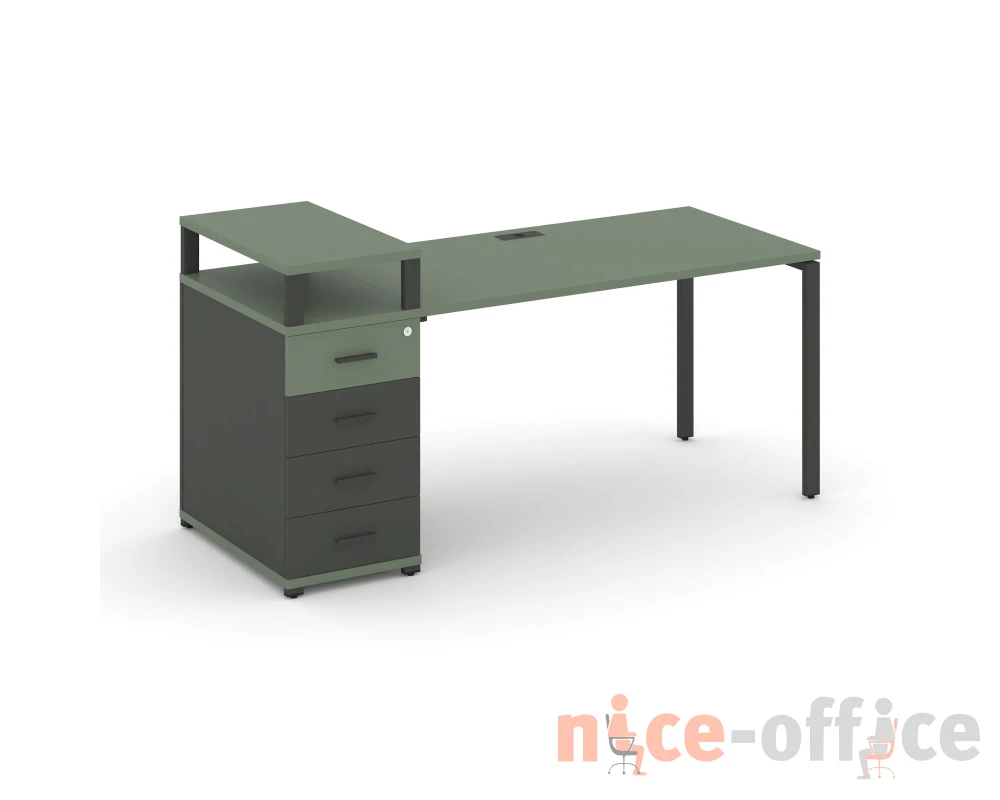 Стол рабочий с 1 опорной тумбой CN.SP-409 W 1400x720x917 Концепт / Concept