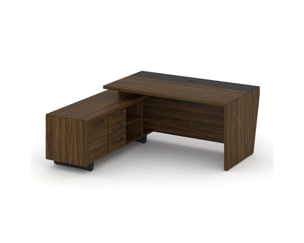 Стол для руководителя с опорной тумбой, левый 180 Корнер / Corner